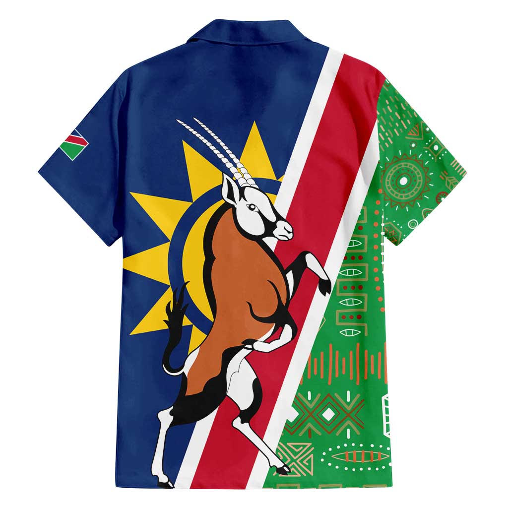 Namibia Flag Family Matching Tank Maxi Dress and Hawaiian Shirt Detailed Design with Traditional Patterns