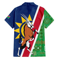 Namibia Flag Family Matching Tank Maxi Dress and Hawaiian Shirt Detailed Design with Traditional Patterns