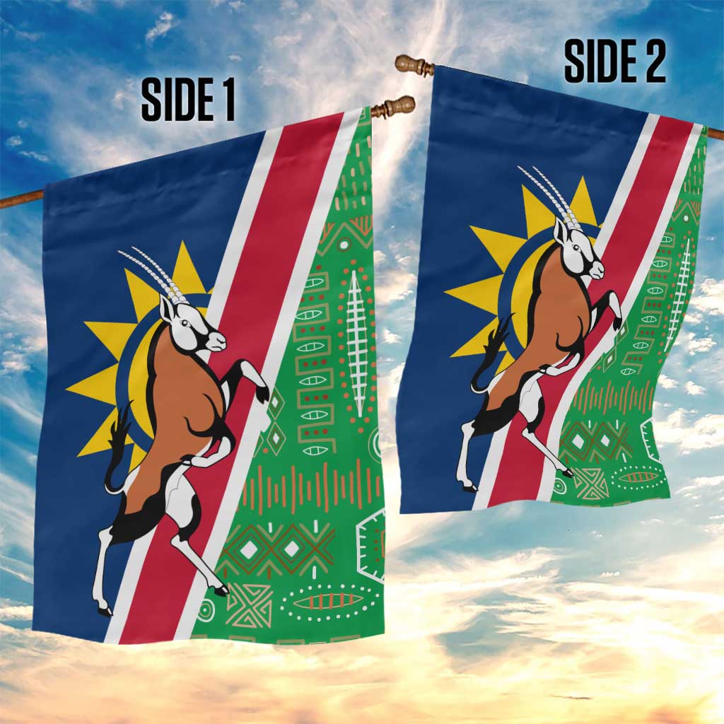 Namibia Flag Garden Flag Detailed Design with Traditional Patterns