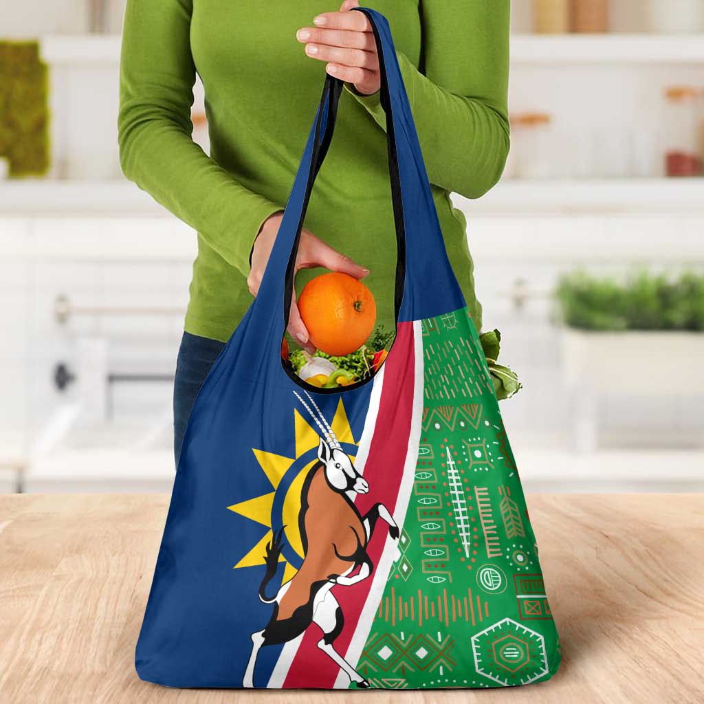 Namibia Flag Grocery Bag Detailed Design with Traditional Patterns