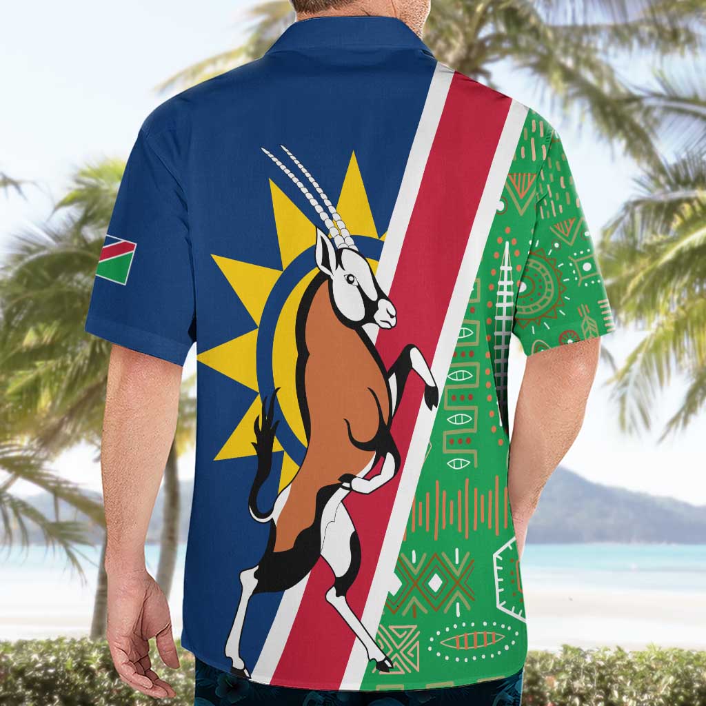 Namibia Flag Hawaiian Shirt Detailed Design with Traditional Patterns