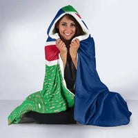 Namibia Flag Hooded Blanket Detailed Design with Traditional Patterns