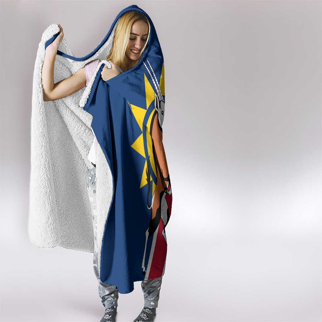 Namibia Flag Hooded Blanket Detailed Design with Traditional Patterns