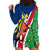 Namibia Flag Hoodie Dress Detailed Design with Traditional Patterns