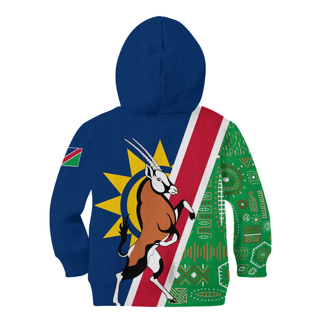 Namibia Flag Kid Hoodie Detailed Design with Traditional Patterns