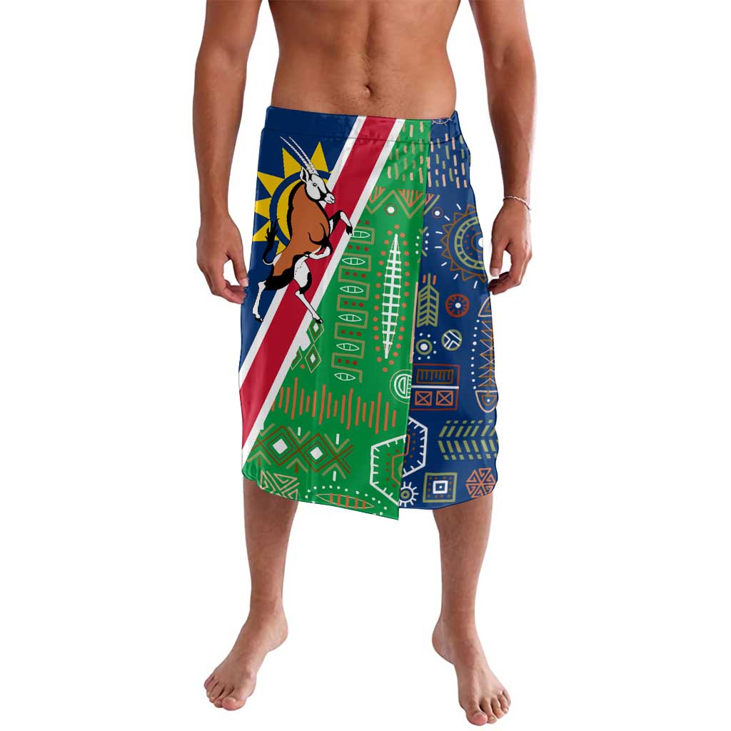 Namibia Flag Lavalava Detailed Design with Traditional Patterns