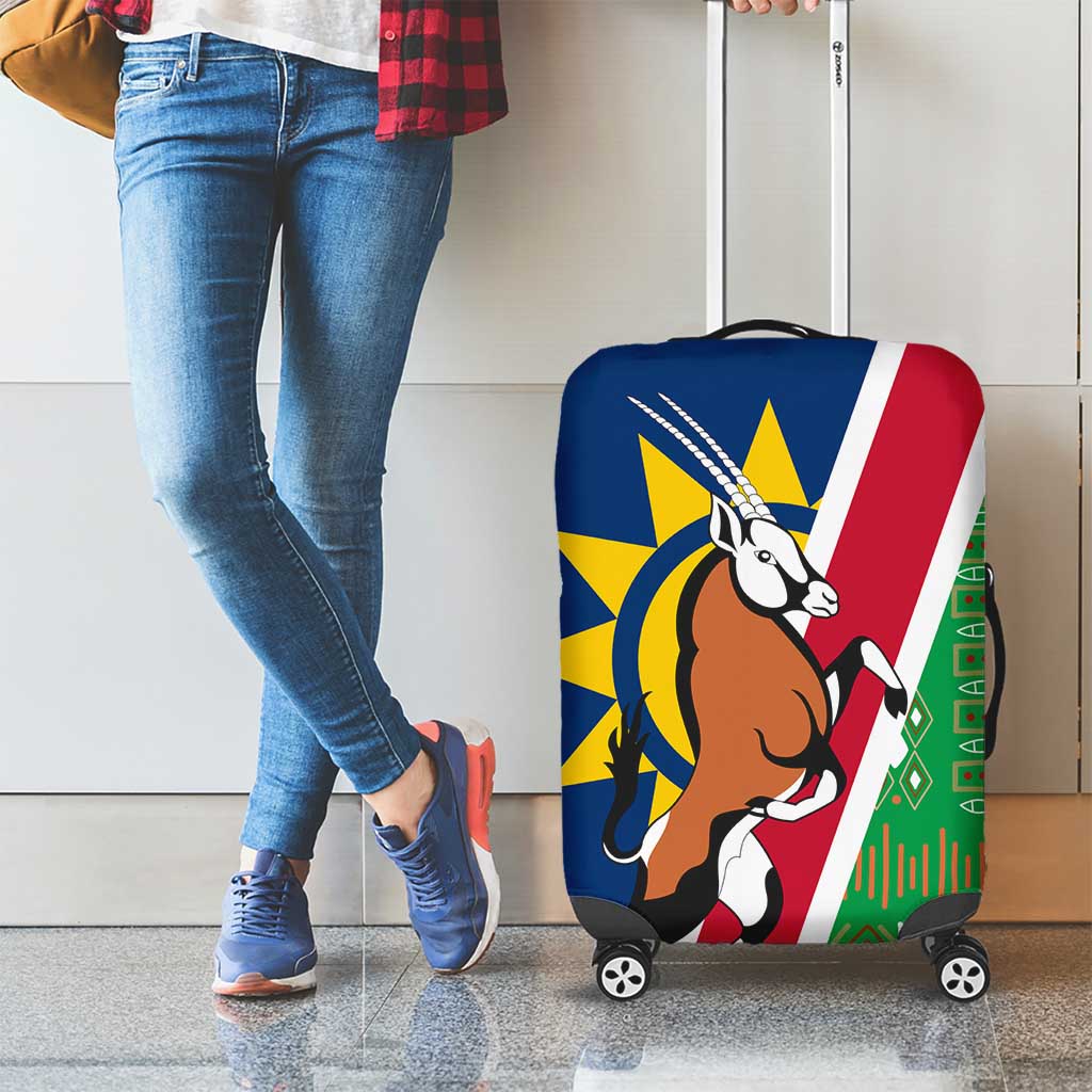 Namibia Flag Luggage Cover Detailed Design with Traditional Patterns