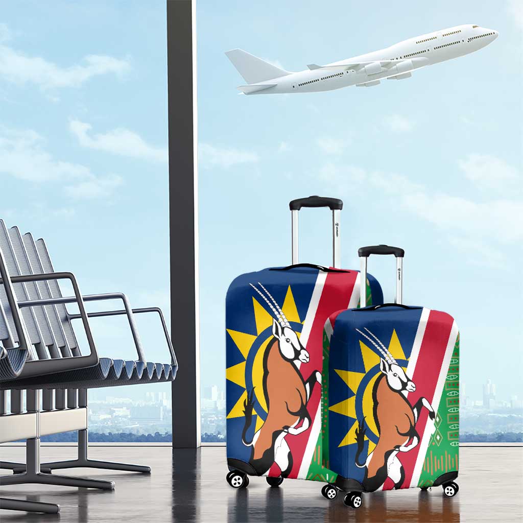 Namibia Flag Luggage Cover Detailed Design with Traditional Patterns