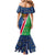 Namibia Flag Mermaid Dress Detailed Design with Traditional Patterns