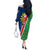 Namibia Flag Off The Shoulder Long Sleeve Dress Detailed Design with Traditional Patterns