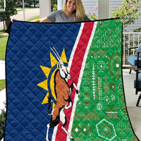 Namibia Flag Quilt Detailed Design with Traditional Patterns