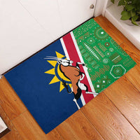 Namibia Flag Rubber Doormat Detailed Design with Traditional Patterns