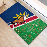 Namibia Flag Rubber Doormat Detailed Design with Traditional Patterns