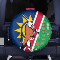 Namibia Flag Spare Tire Cover Detailed Design with Traditional Patterns