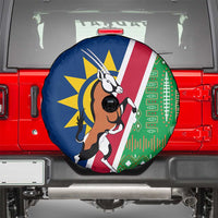 Namibia Flag Spare Tire Cover Detailed Design with Traditional Patterns
