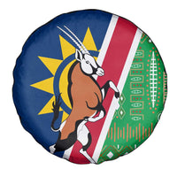 Namibia Flag Spare Tire Cover Detailed Design with Traditional Patterns