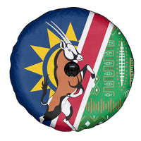 Namibia Flag Spare Tire Cover Detailed Design with Traditional Patterns