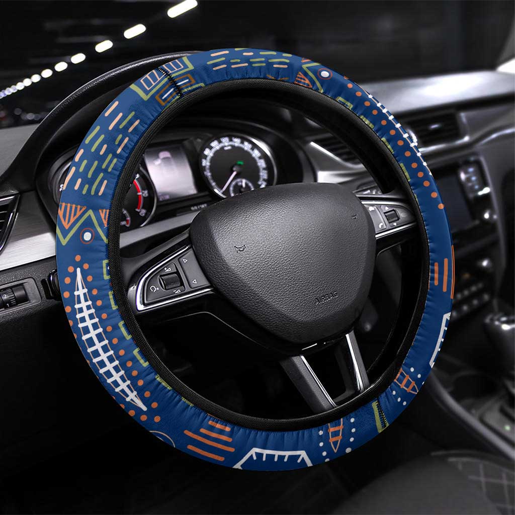 Namibia Flag Steering Wheel Cover Detailed Design with Traditional Patterns