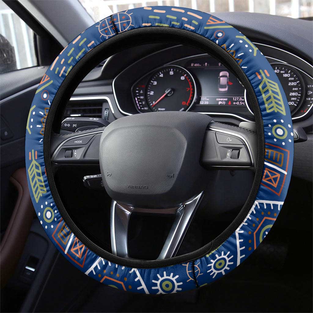 Namibia Flag Steering Wheel Cover Detailed Design with Traditional Patterns