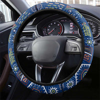 Namibia Flag Steering Wheel Cover Detailed Design with Traditional Patterns
