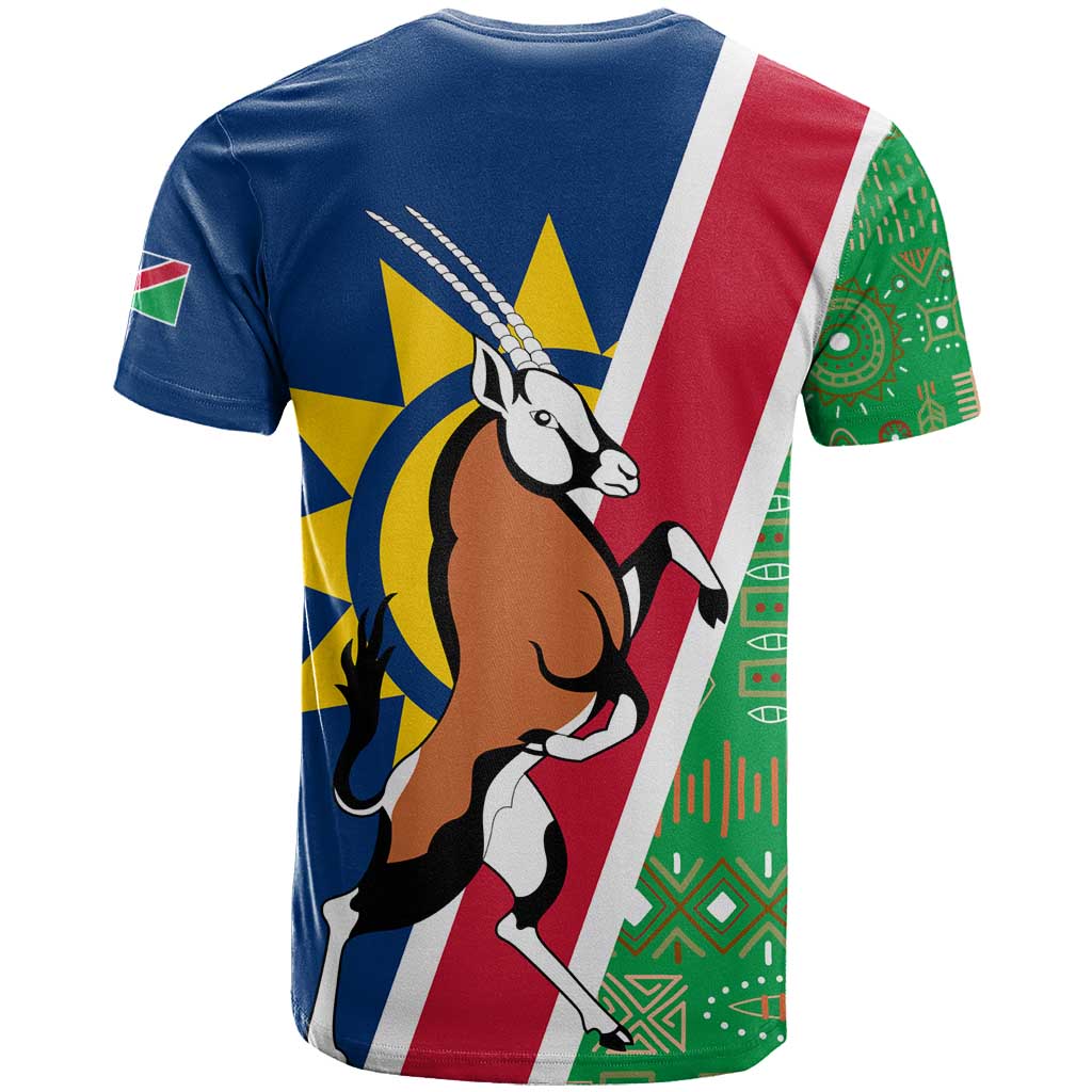 Namibia Flag T Shirt Detailed Design with Traditional Patterns