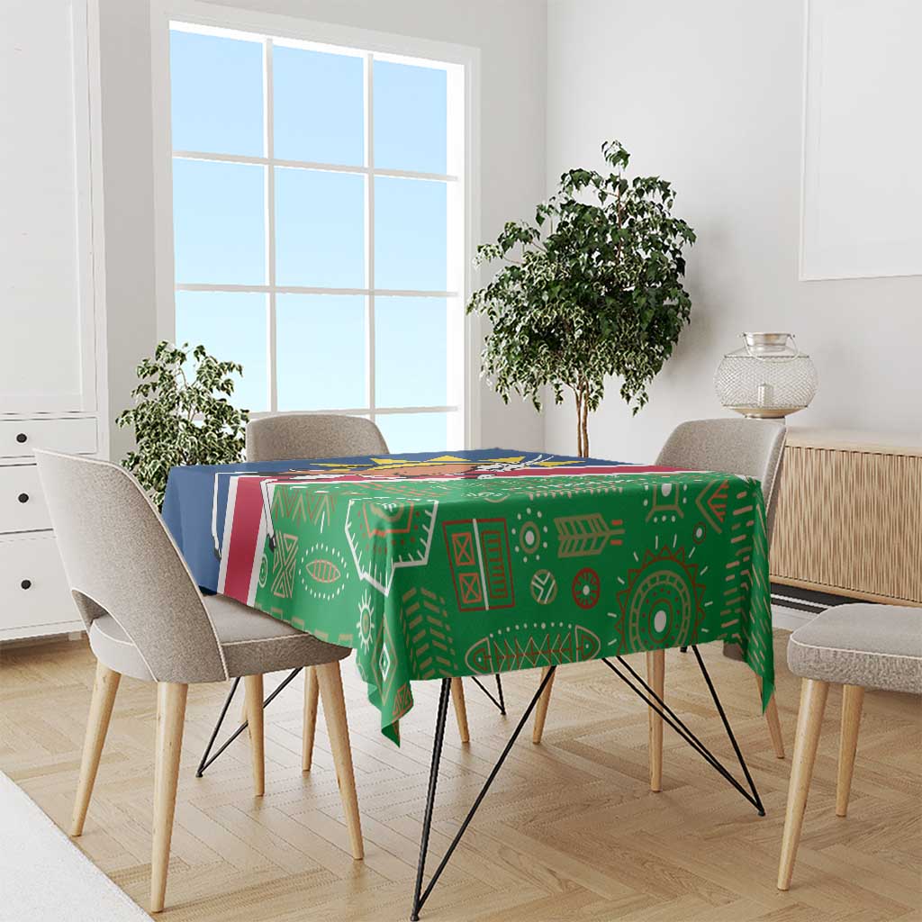 Namibia Flag Tablecloth Detailed Design with Traditional Patterns