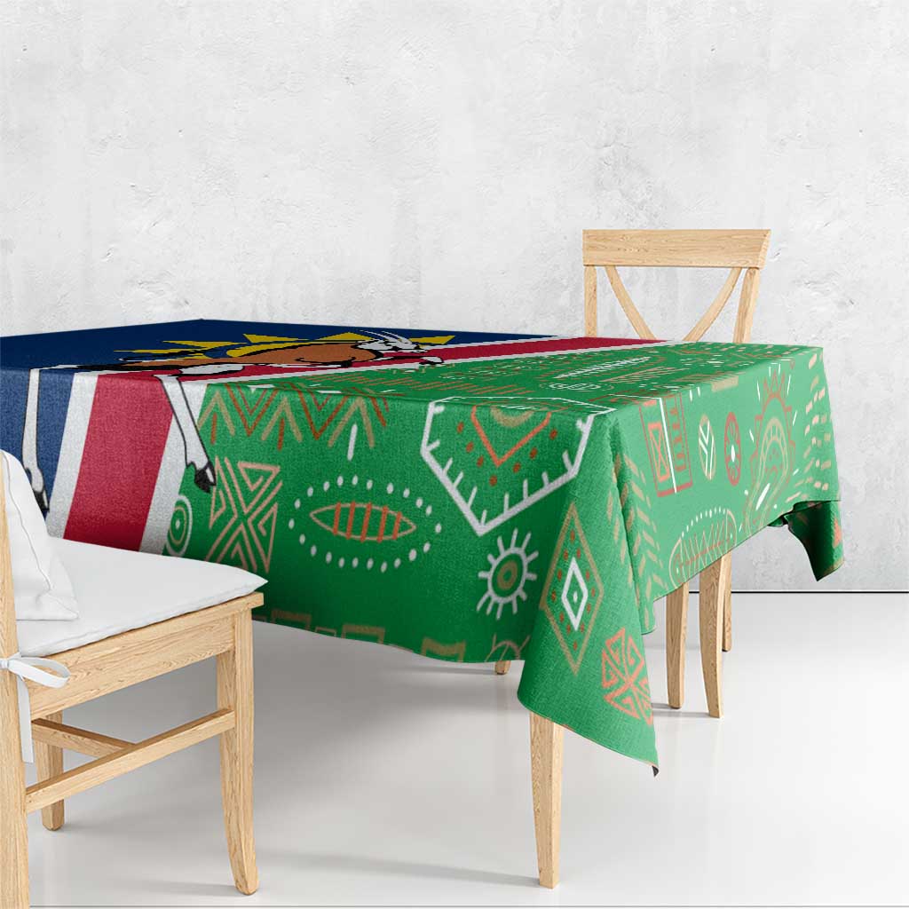 Namibia Flag Tablecloth Detailed Design with Traditional Patterns