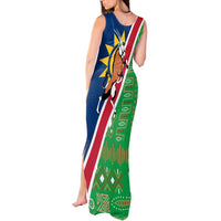 Namibia Flag Tank Maxi Dress Detailed Design with Traditional Patterns
