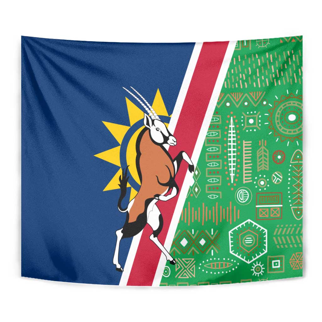 Namibia Flag Tapestry Detailed Design with Traditional Patterns
