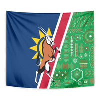 Namibia Flag Tapestry Detailed Design with Traditional Patterns