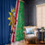 Namibia Flag Window Curtain Detailed Design with Traditional Patterns