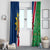 Namibia Flag Window Curtain Detailed Design with Traditional Patterns