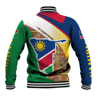 Namibia Map Baseball Jacket National Emblem & Cultural Motif Design