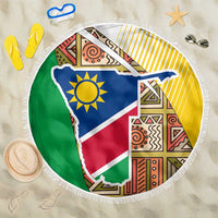 Namibia Map Beach Blanket National Emblem & Cultural Motif Design