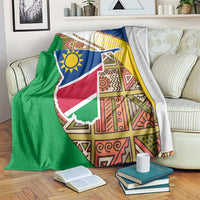 Namibia Map Blanket National Emblem & Cultural Motif Design