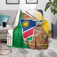 Namibia Map Blanket National Emblem & Cultural Motif Design