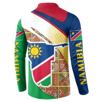 Namibia Map Button Sweatshirt National Emblem & Cultural Motif Design