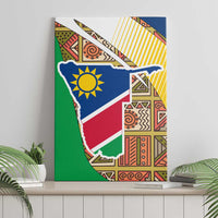 Namibia Map Canvas Wall Art National Emblem & Cultural Motif Design