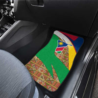 Namibia Map Car Mats National Emblem & Cultural Motif Design