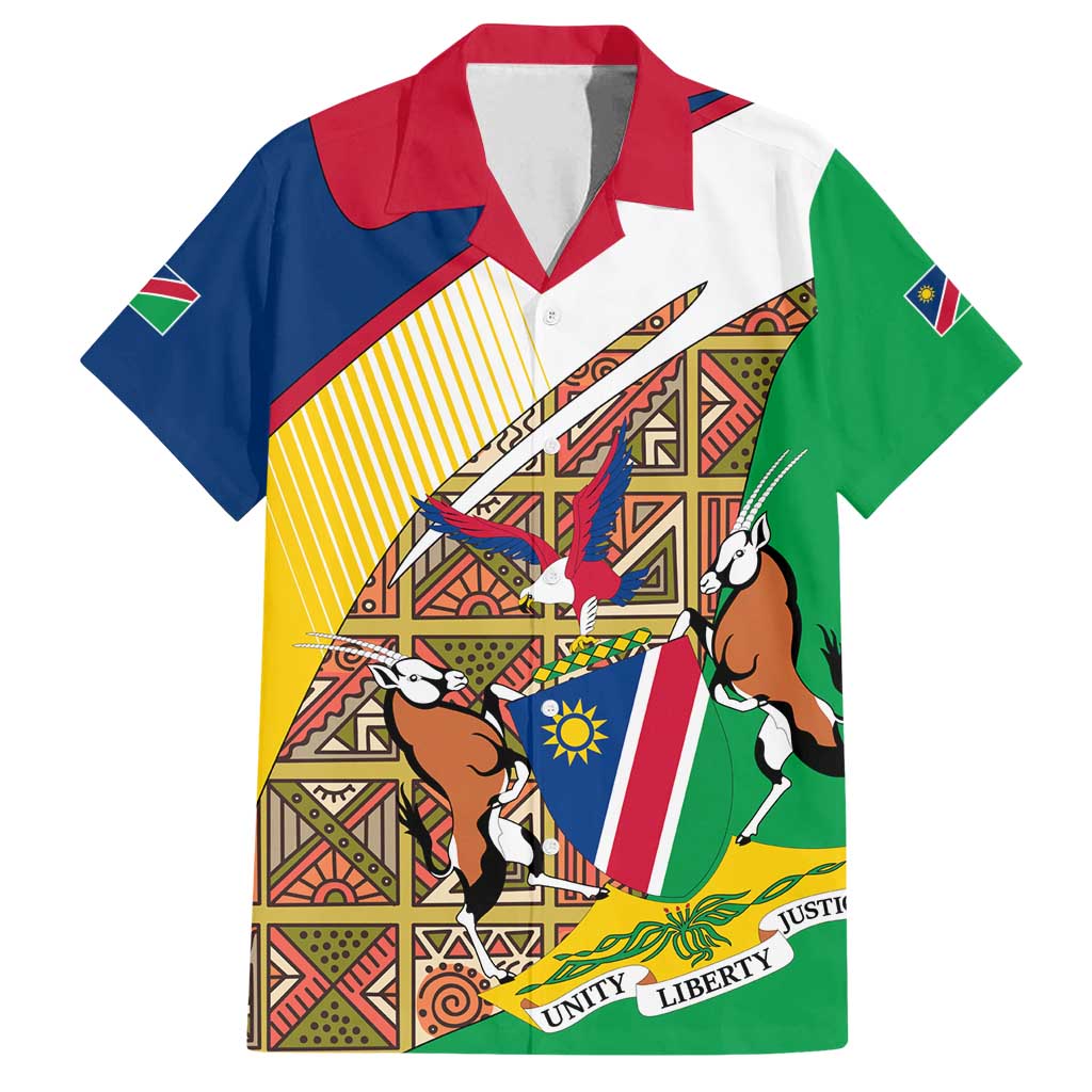 Namibia Map Family Matching Puletasi and Hawaiian Shirt National Emblem & Cultural Motif Design