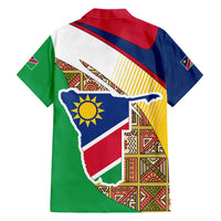 Namibia Map Family Matching Short Sleeve Bodycon Dress and Hawaiian Shirt National Emblem & Cultural Motif Design