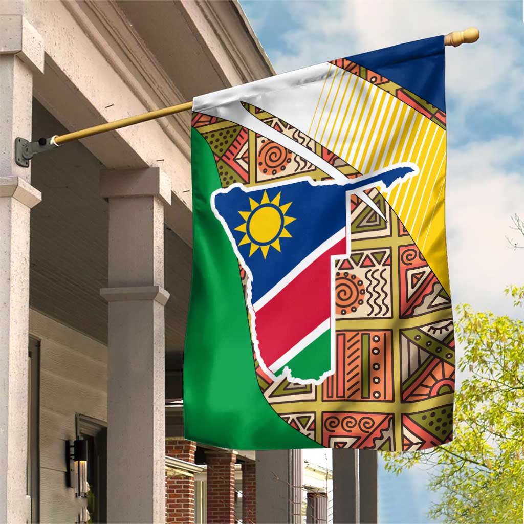 Namibia Map Garden Flag National Emblem & Cultural Motif Design