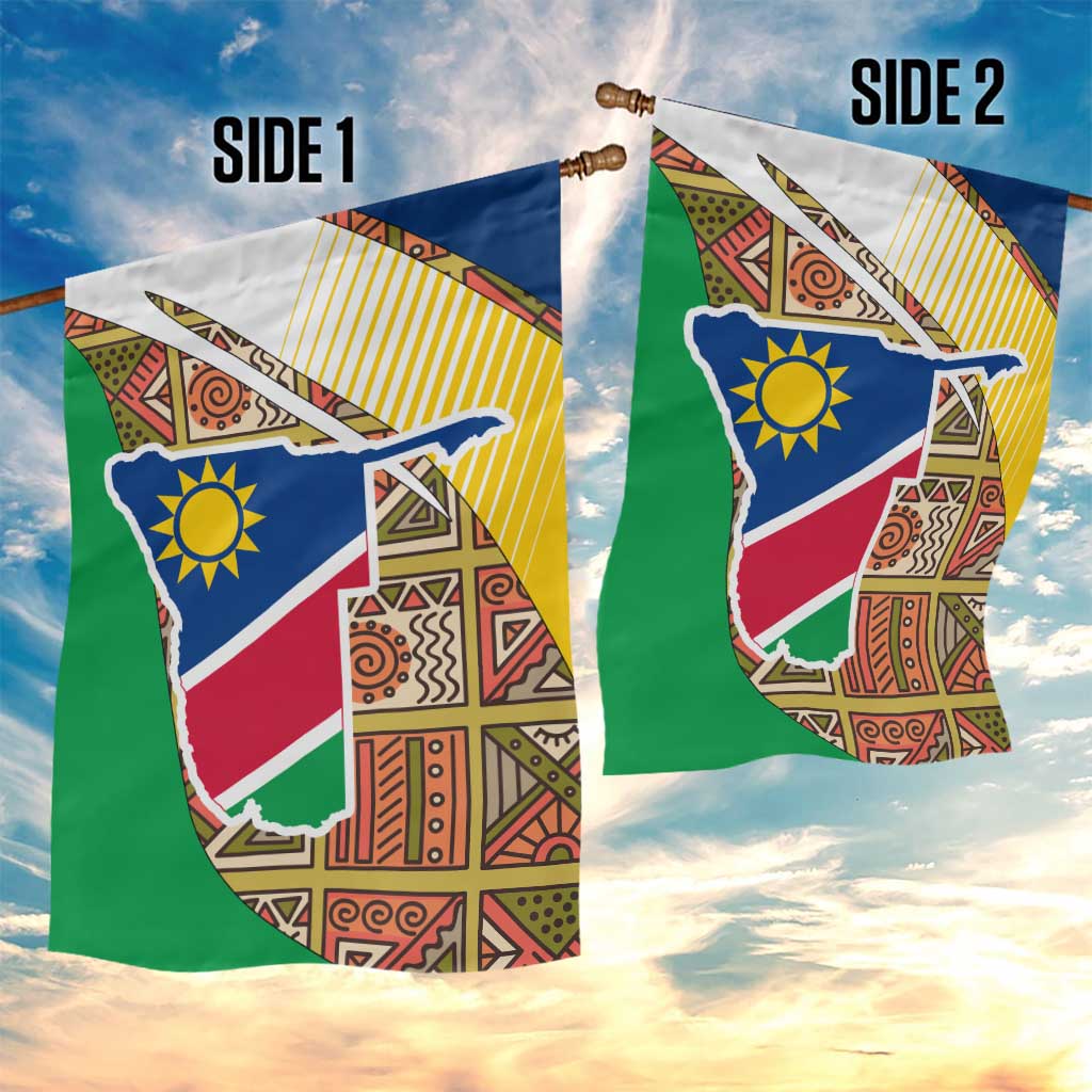 Namibia Map Garden Flag National Emblem & Cultural Motif Design