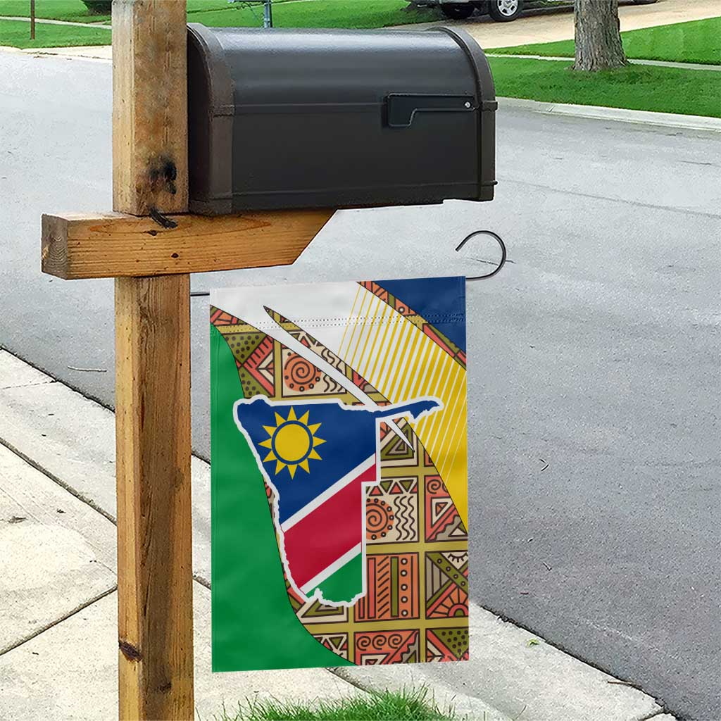 Namibia Map Garden Flag National Emblem & Cultural Motif Design