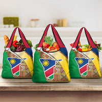 Namibia Map Grocery Bag National Emblem & Cultural Motif Design