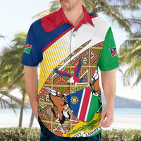 Namibia Map Hawaiian Shirt National Emblem & Cultural Motif Design