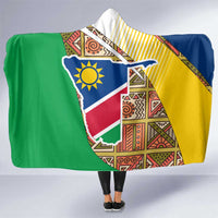 Namibia Map Hooded Blanket National Emblem & Cultural Motif Design