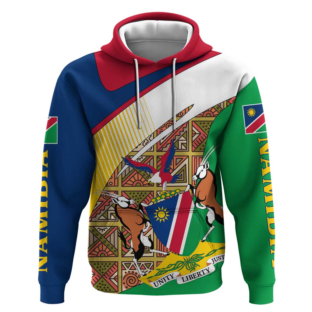 Namibia Map Hoodie National Emblem & Cultural Motif Design