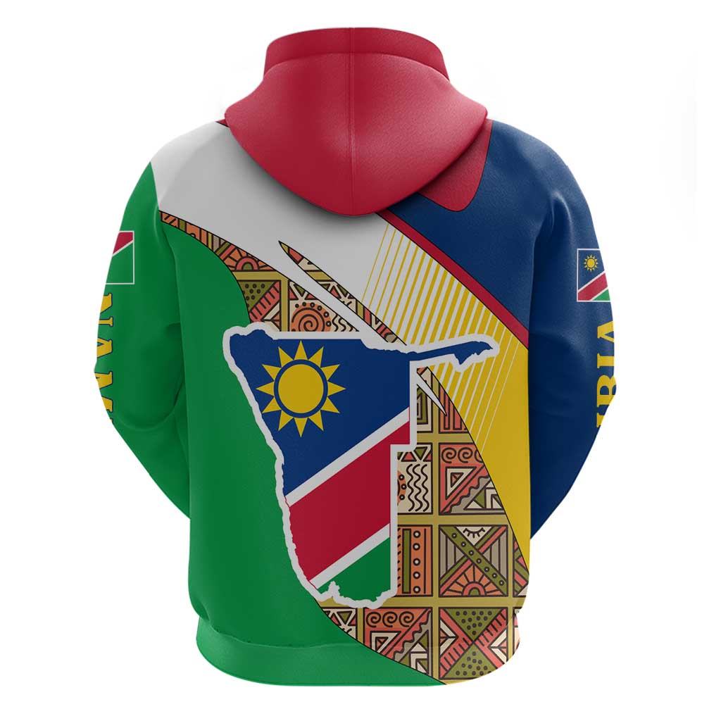 Namibia Map Hoodie National Emblem & Cultural Motif Design