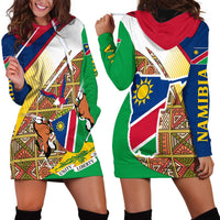 Namibia Map Hoodie Dress National Emblem & Cultural Motif Design
